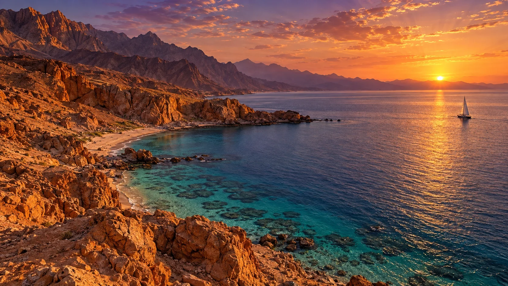 Costa del Sinai al tramonto, immagine illustrativa